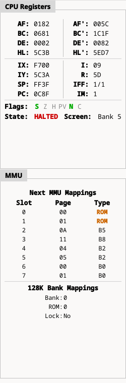 CPU registers and MMU
